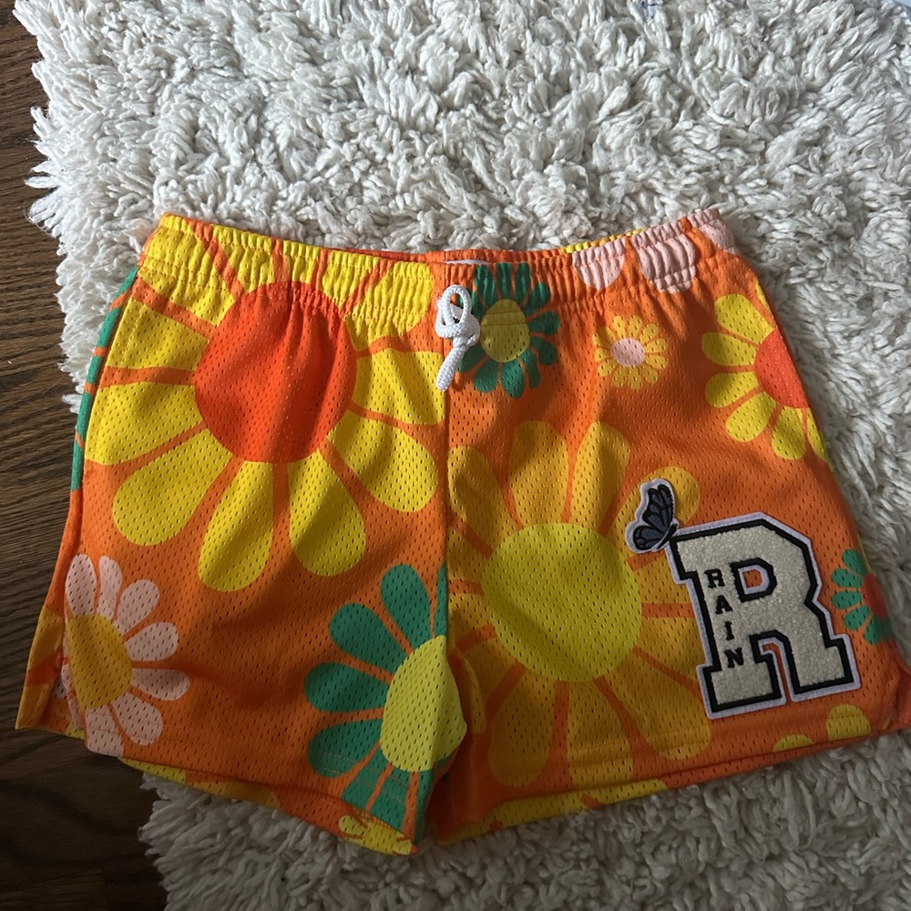 RYOKO Rain Vibrant Orange and Yellow Floral Shorts